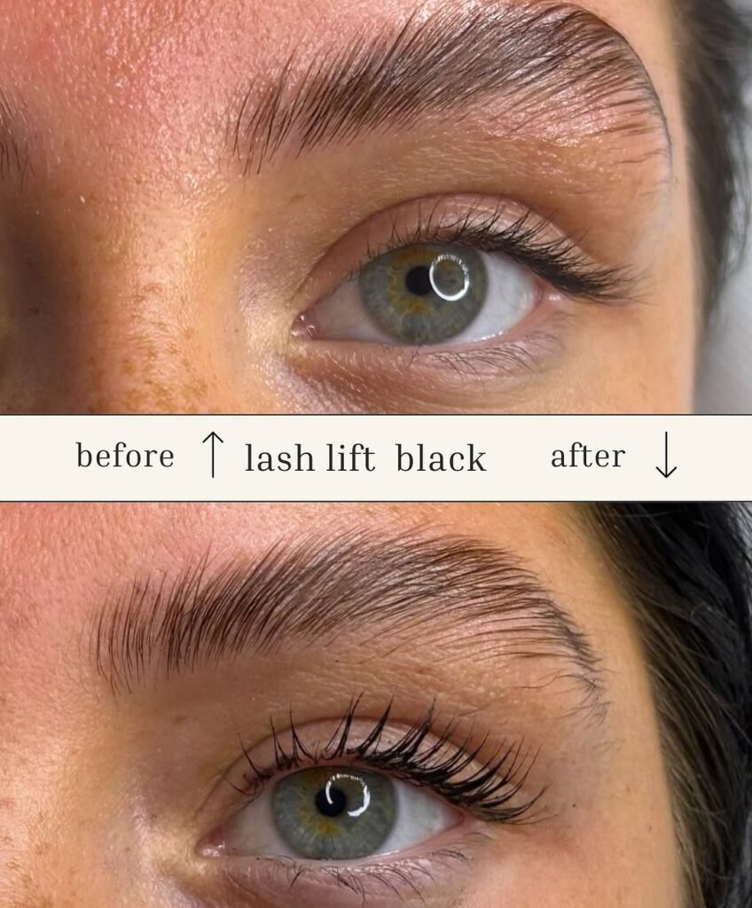 before after lash lift l'elegance aux bouts des cils